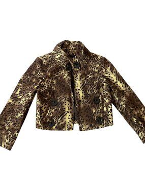 Grace Elements Animal Print Cropped Jacket Size 4